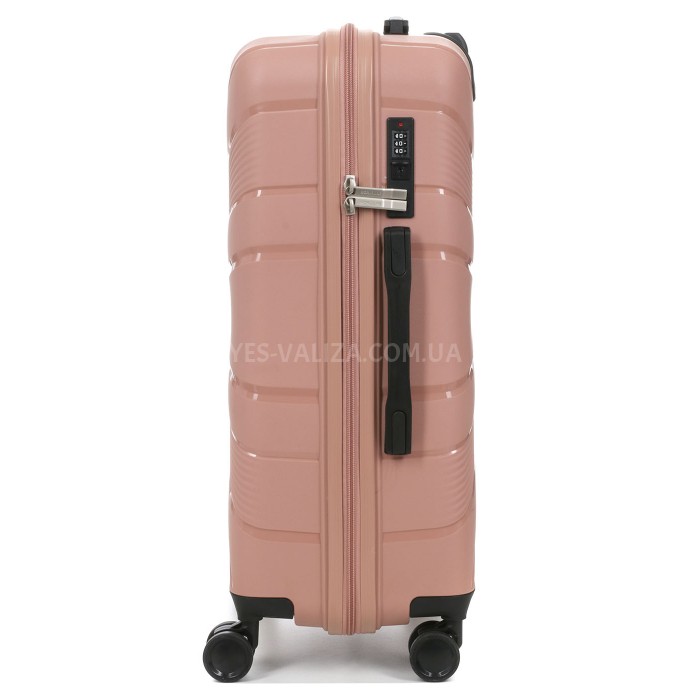 Чемодан средний М полипропилен пудра 65х43х25/63л/3.1кг/Worldline288, фото 6
