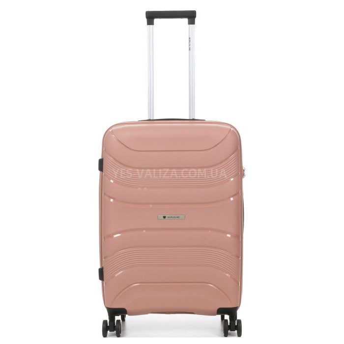 Чемодан средний М полипропилен пудра 65х43х25/63л/3.1кг/Worldline288, фото 1