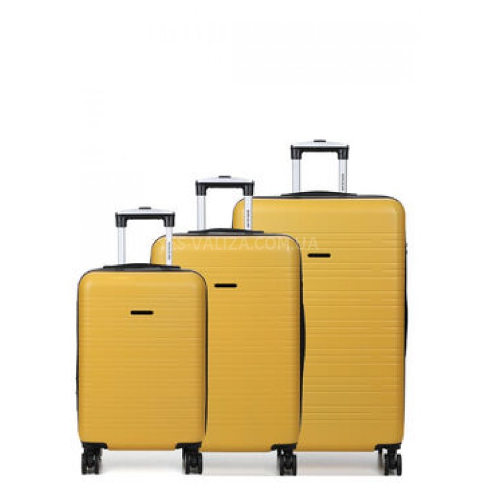 Набор чемоданов Франция (L M S-3шт) жёлтый/Worldline 627, фото 1