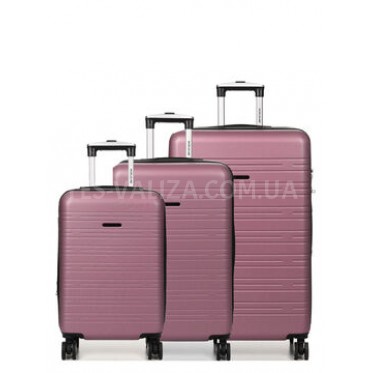 Набір валіз Франція (L M S-3шт) рожевий/Worldline 627