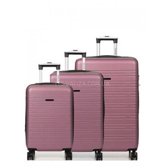 Набір валіз Франція (L M S-3шт) рожевий/Worldline 627, фото 1
