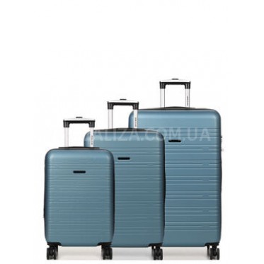 Набор чемоданов Франция (L M S-3шт) голубой/Worldline 627