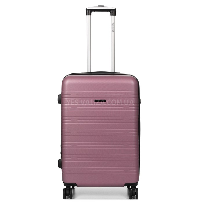 Валіза Франція середня M рожева 66х44х28+3см/74л/3.5кг/Worldline 627, фото 1