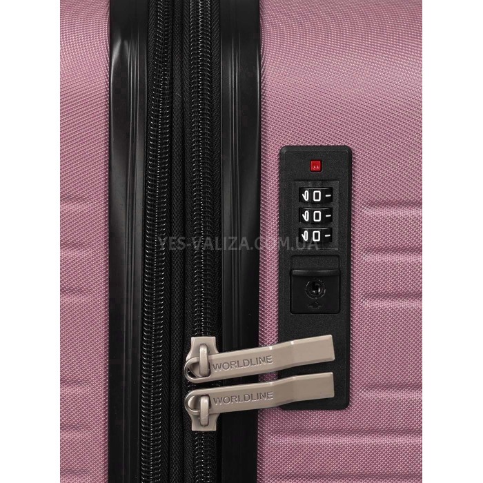 Валіза Франція велика L рожева 76х49х31+3см/110л/4.2кг/Worldline 627, фото 11