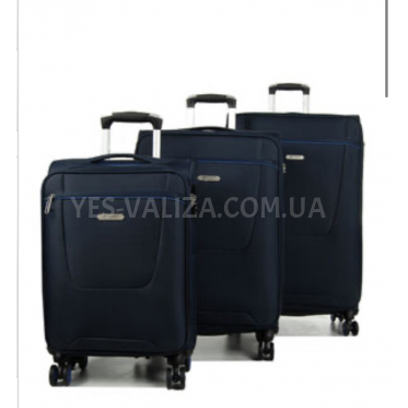 Набір валіз Франція (L M S-3шт) тканина синій/Airtex 825