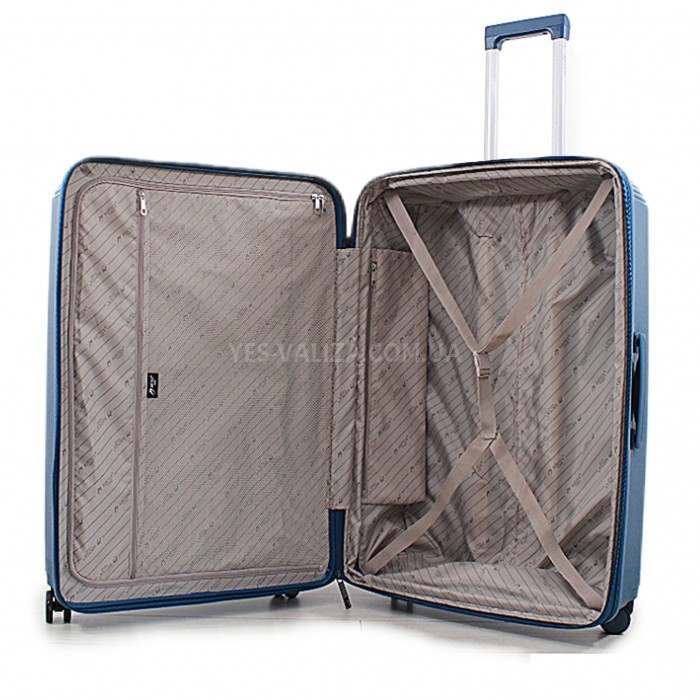 Набор чемоданов Франция (L M S-3шт) полипропилен синий/Airtex 647, фото 9