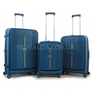 Набір валіз Франція (L M S-3шт) поліпропілен синій/Airtex 647
