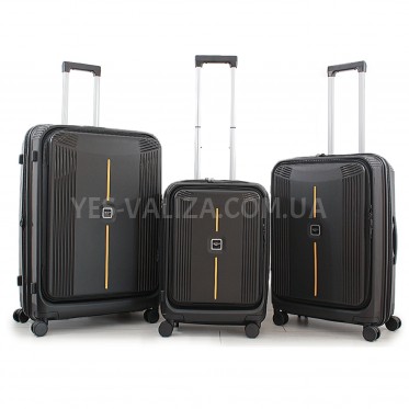 Набір валіз Франція (L M S-3шт) поліпропілен чорний/Airtex 647
