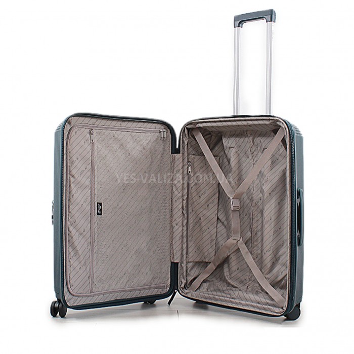 Валіза середня M поліпропілен зелена 68х45х27+5/85л/4.2кг/Airtex 647, фото 10