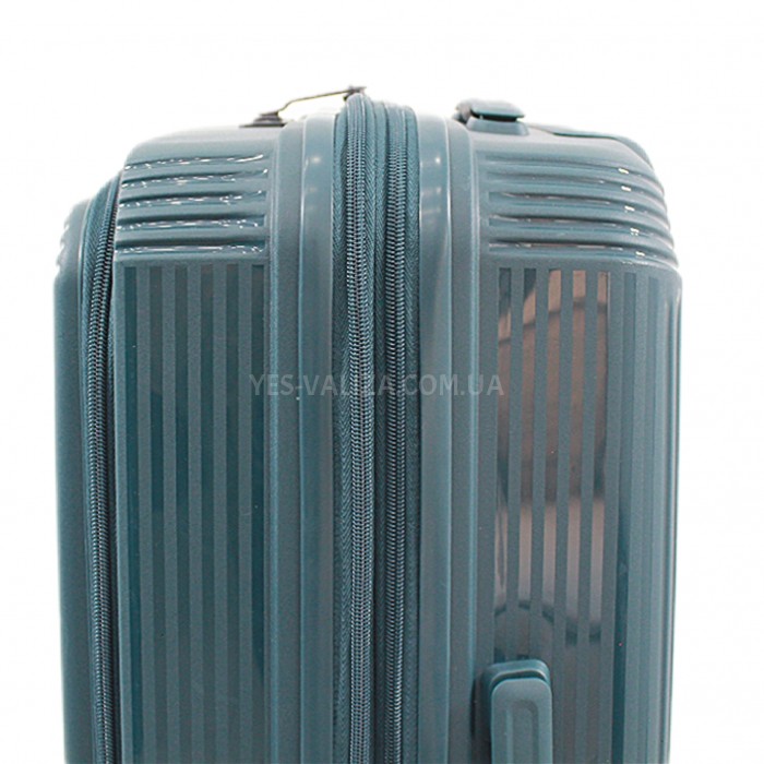 Валіза середня M поліпропілен зелена 68х45х27+5/85л/4.2кг/Airtex 647, фото 8