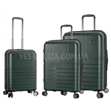 Набор чемоданов Франция (L M S-3шт) полипропилен зелёный/Snowbal 39403