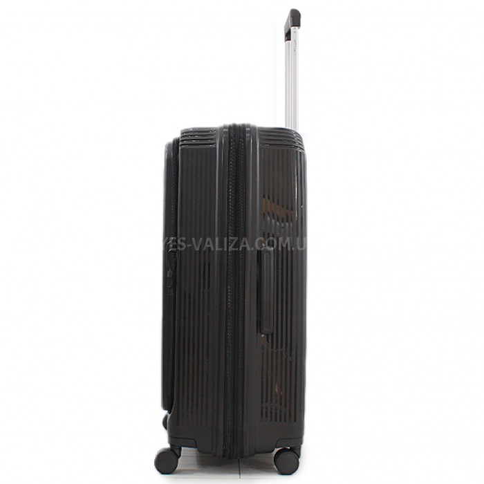 Чемодан большой L полипропилен чёрный 76х53х31+5/129л/5.4кг/Airtex 647, фото 4