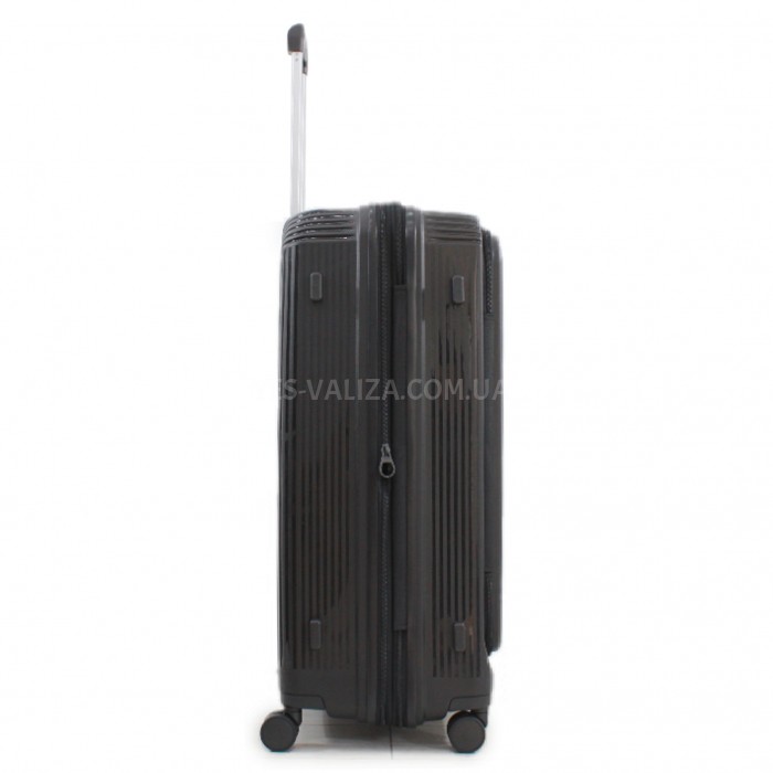 Чемодан большой L полипропилен чёрный 76х53х31+5/129л/5.4кг/Airtex 647, фото 5