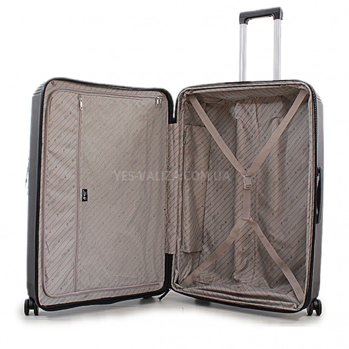 Валіза велика L поліпропілен чорна 76х53х31+5/129л/5.4кг/Airtex 647, фото 10