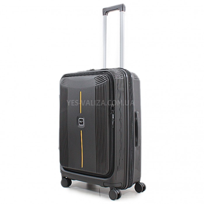 Чемодан средний M полипропилен чёрный 68х45х27+5/85л/4.2кг/Airtex 647, фото 2