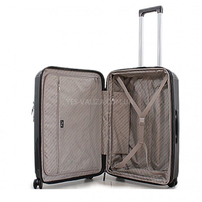 Валіза середня M поліпропілен чорна 68х45х27+5/85л/4.2кг/Airtex 647, фото 10