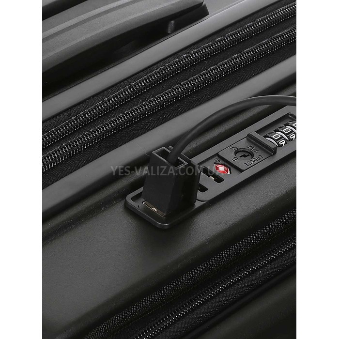 Чемодан ручная кладь S полипропилен чёрный 55х38х24+5/50л/3.4кг/Airtex, фото 12