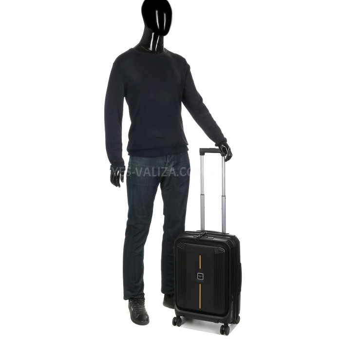 Валіза ручна поклажа S поліпропілен чорна 55х38х24+5/50л/3.4кг/Airtex, фото 14