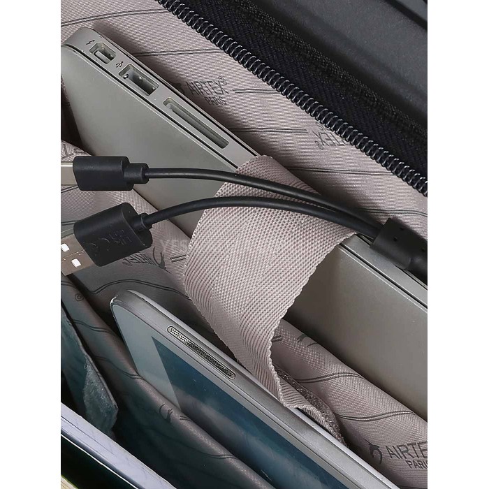 Чемодан ручная кладь S полипропилен чёрный 55х38х24+5/50л/3.4кг/Airtex, фото 11