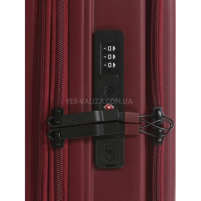 Чемодан ручная кладь S полипропилен бордо 55х38х24+5/50л/3.4кг/Airtex, фото 12