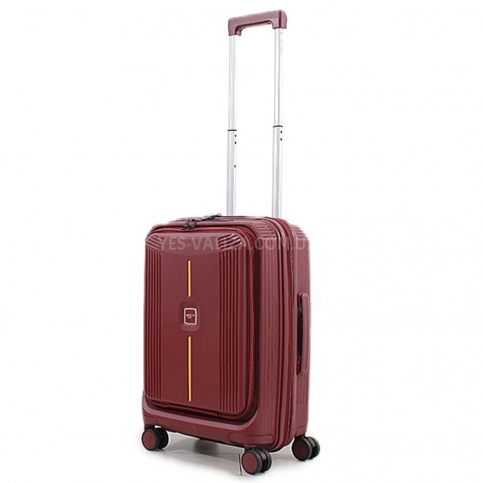 Чемодан ручная кладь S полипропилен бордо 55х38х24+5/50л/3.4кг/Airtex, фото 2