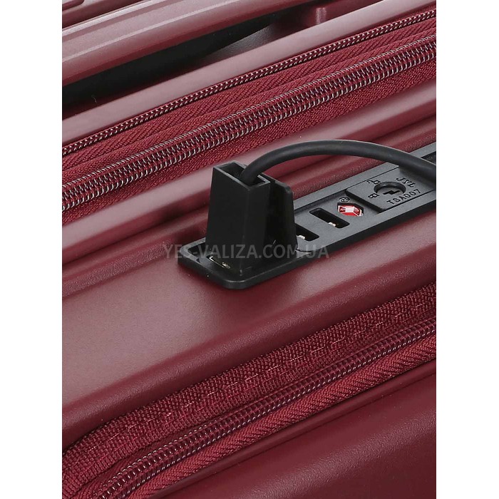 Чемодан ручная кладь S полипропилен бордо 55х38х24+5/50л/3.4кг/Airtex, фото 10