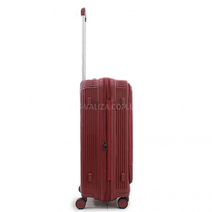 Чемодан средний M полипропилен бордо 68х45х27+5/85л/4.2кг/Airtex 647, фото 5