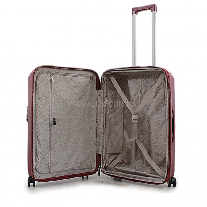 Чемодан средний M полипропилен бордо 68х45х27+5/85л/4.2кг/Airtex 647, фото 10