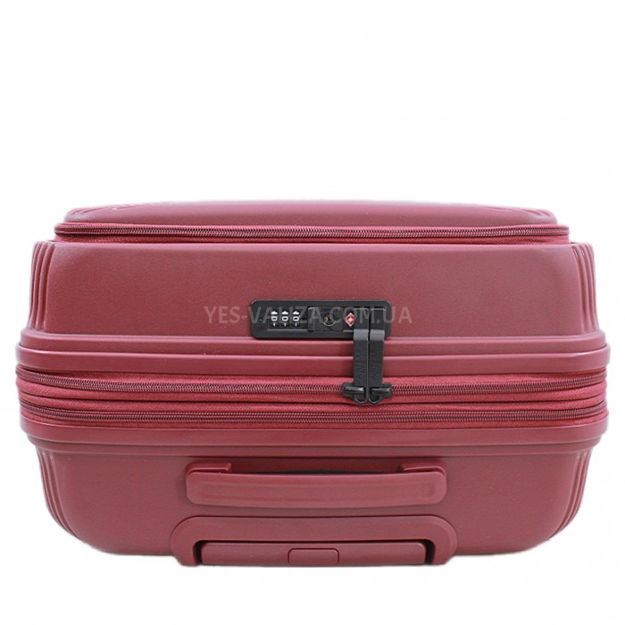 Валіза велика L поліпропілен бордо 76х53х31+5/129л/5.4кг/Airtex 647, фото 6