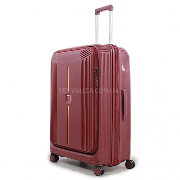 Валіза велика L поліпропілен бордо 76х53х31+5/129л/5.4кг/Airtex 647, фото 2