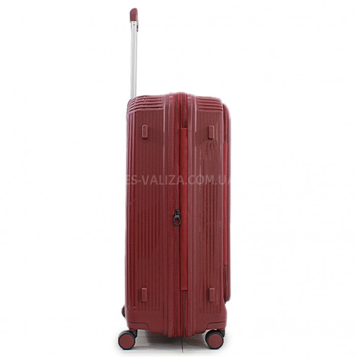 Чемодан большой L полипропилен бордо 76х53х31+5/129л/5.4кг/Airtex 647, фото 5
