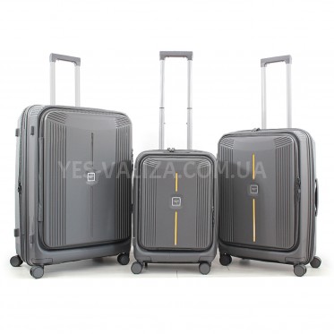 Набор чемоданов Франция (L M S-3шт) полипропилен серый/Airtex 647
