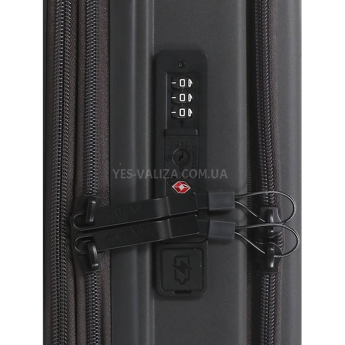 Валіза ручна поклажа S поліпропілен сіра 55х38х24+5/50л/3.4кг/Airtex, фото 12