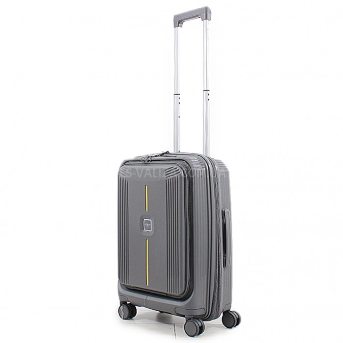 Чемодан ручная кладь S полипропилен серый 55х38х24+5/50л/3.4кг/Airtex, фото 2
