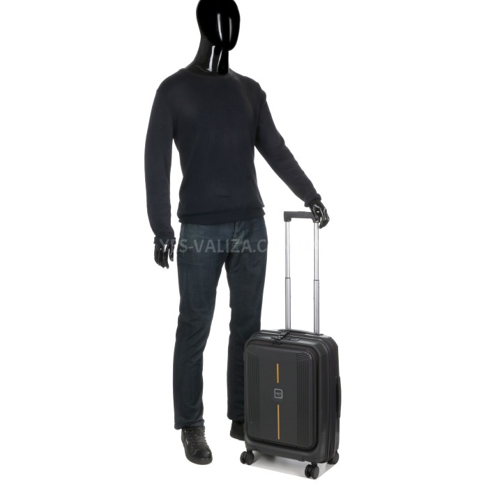 Чемодан ручная кладь S полипропилен серый 55х38х24+5/50л/3.4кг/Airtex, фото 15