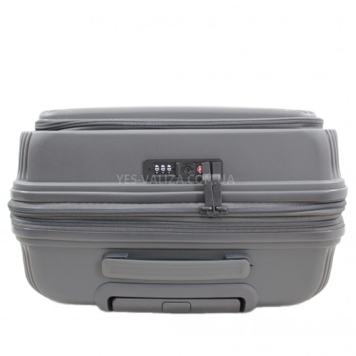 Чемодан ручная кладь S полипропилен серый 55х38х24+5/50л/3.4кг/Airtex, фото 6