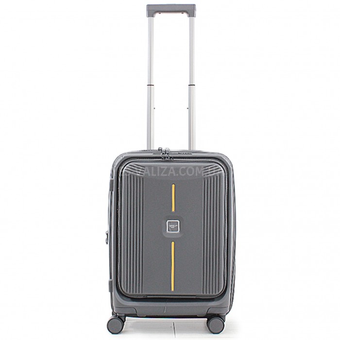 Валіза ручна поклажа S поліпропілен сіра 55х38х24+5/50л/3.4кг/Airtex, фото 1