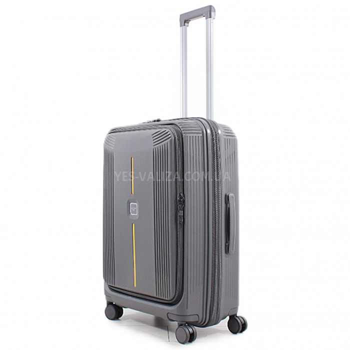 Валіза середня M поліпропілен сіра 68х45х27+5/85л/4.2кг/Airtex 647, фото 2