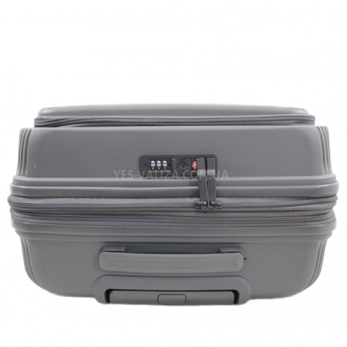 Чемодан средний M полипропилен серый 68х45х27+5/85л/4.2кг/Airtex 647, фото 6
