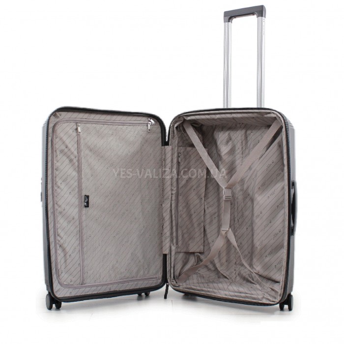 Валіза середня M поліпропілен сіра 68х45х27+5/85л/4.2кг/Airtex 647, фото 10