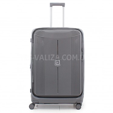 Чемодан большой L полипропилен серый 76х53х31+5/129л/5.4кг/Airtex 647