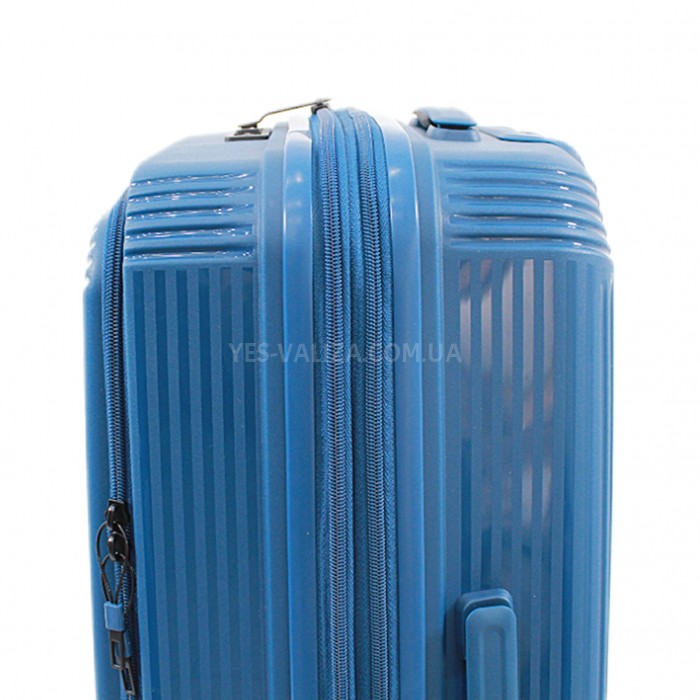 Валіза велика L поліпропілен синя 76х53х31+5/129л/5.4кг/Airtex 647, фото 8