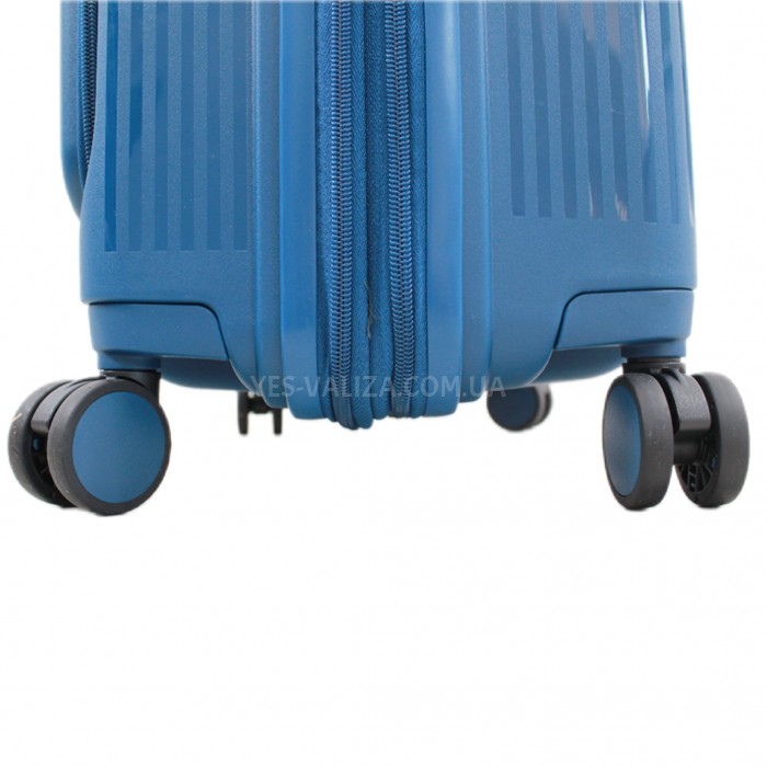 Валіза велика L поліпропілен синя 76х53х31+5/129л/5.4кг/Airtex 647, фото 9