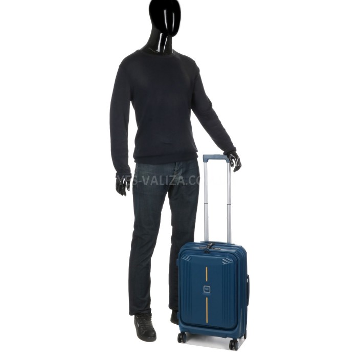 Валіза ручна поклажа S поліпропілен синя 55х38х24+5/50л/3.4кг/Airtex, фото 18