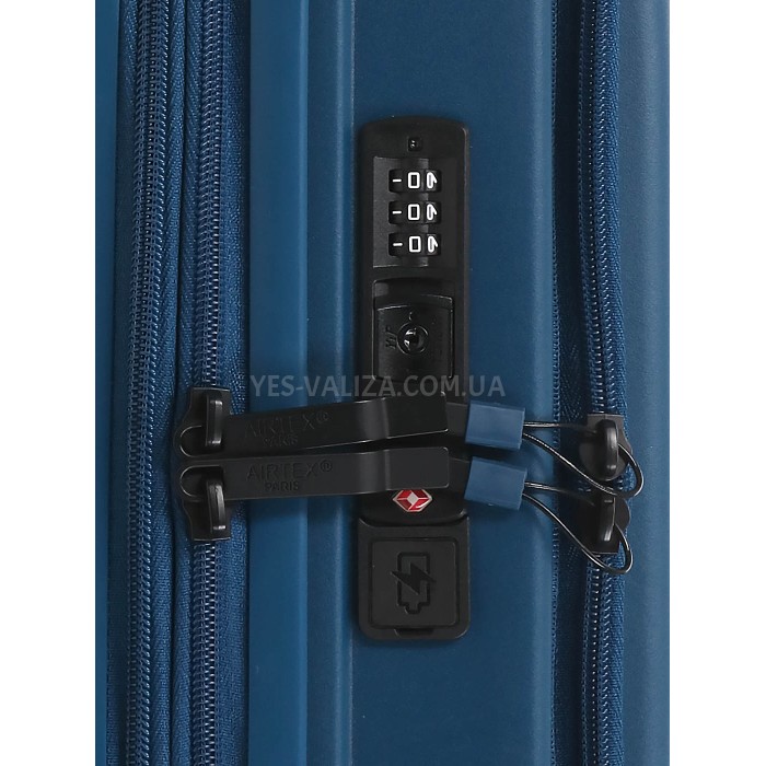 Чемодан ручная кладь S полипропилен синий 55х38х24+5/50л/3.4кг/Airtex, фото 9