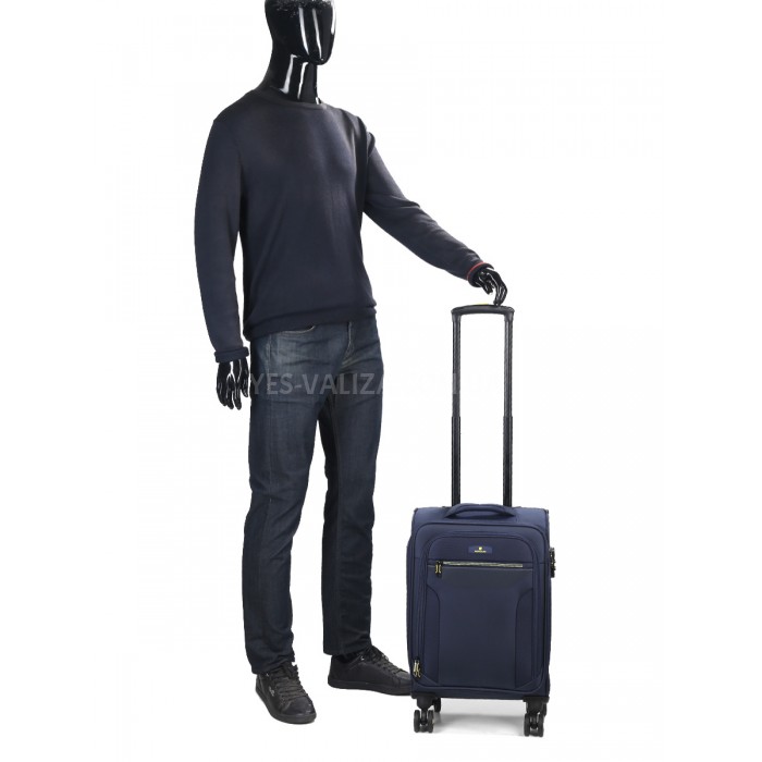 Валіза мала S тканина синя 55х36х20+5/37л/2.8кг/Worldline 616, фото 17