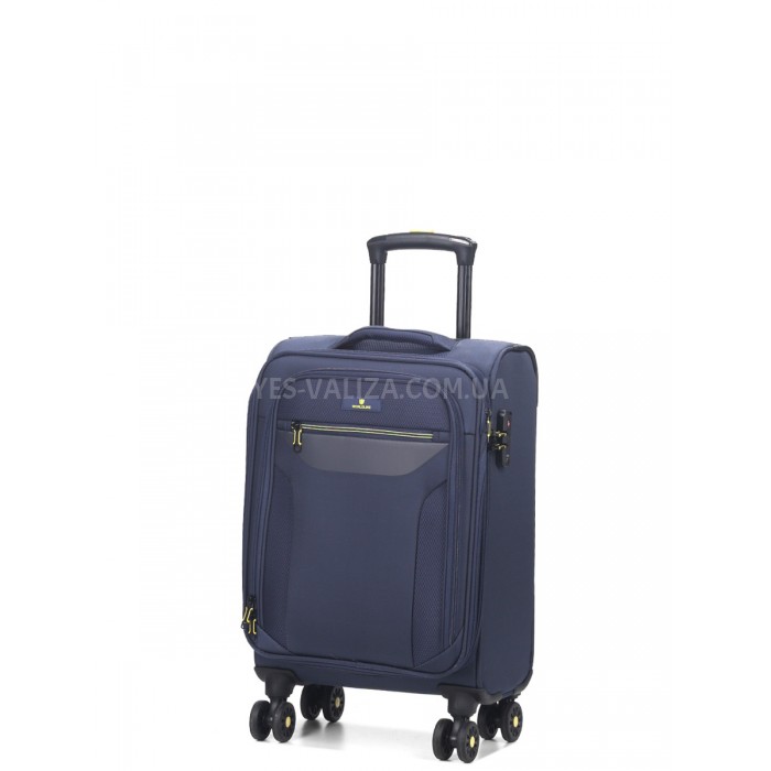 Чемодан малый S ткань синий 55х36х20+5/37л/2.8кг/Worldline 616, фото 2