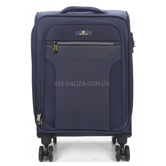 Чемодан малый S ткань синий 55х36х20+5/37л/2.8кг/Worldline 616, фото 3