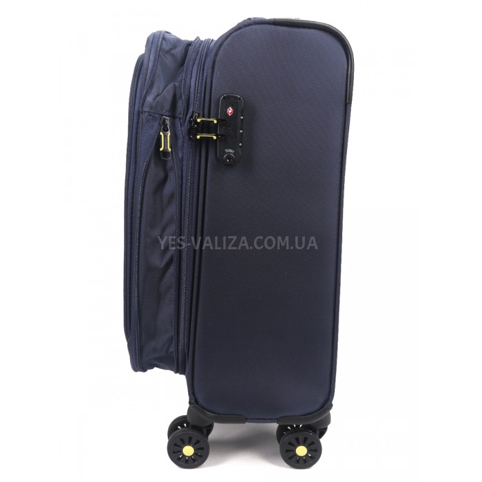 Чемодан малый S ткань синий 55х36х20+5/37л/2.8кг/Worldline 616, фото 8