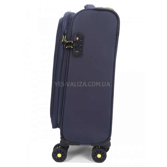 Чемодан малый S ткань синий 55х36х20+5/37л/2.8кг/Worldline 616, фото 6